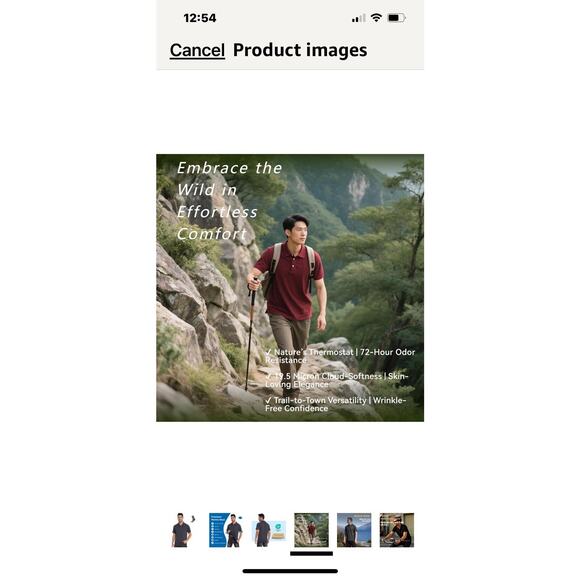 Men's 100% Merino Wool Polo Shirt, Short Sleeve Breathable - Black - Picture 3 of 10